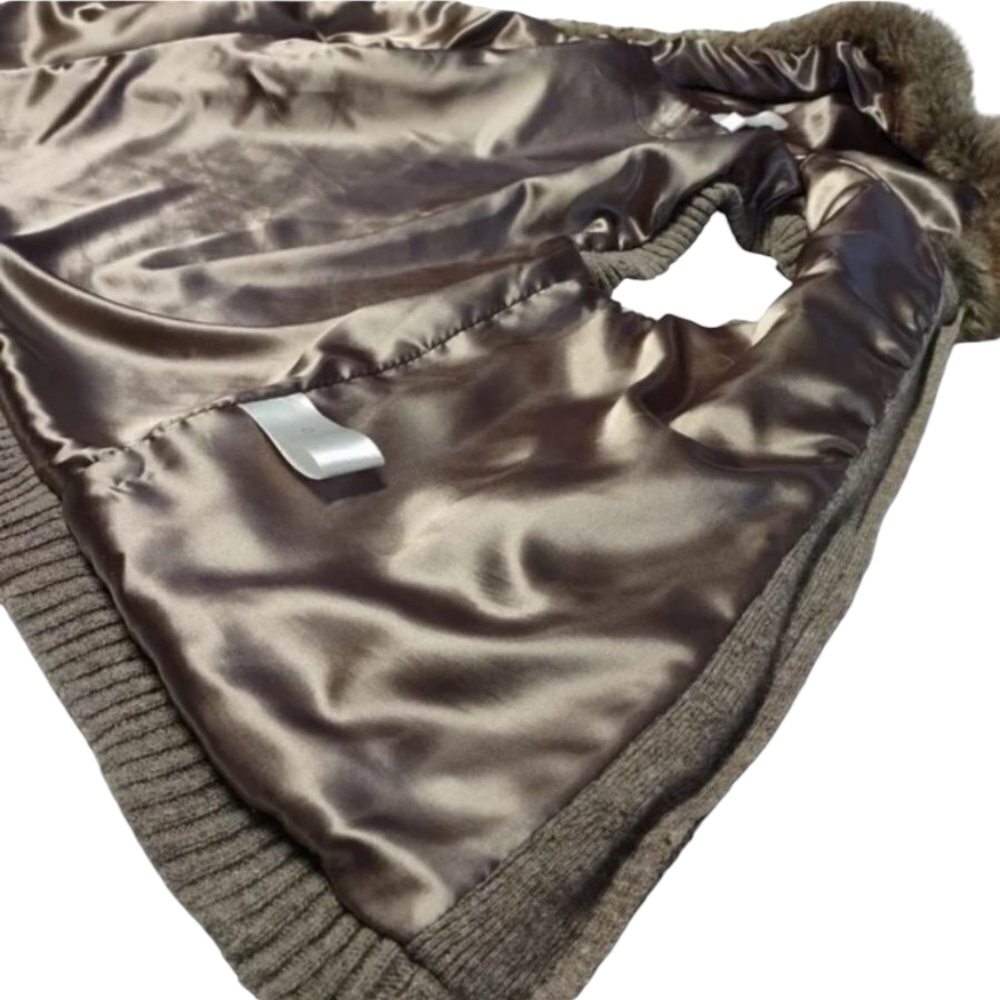 Green Tea Women's Brown Taupe Faux Fur Hooded Zip Up Vest Size S - Picture 7 of 10
